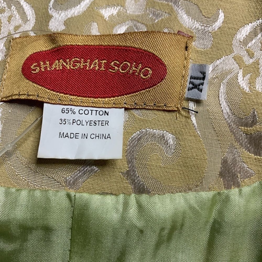 Vintage-Style Green & Gold Brocade Mandarin Jacket | Disney | Small | China - Picture 6 of 11